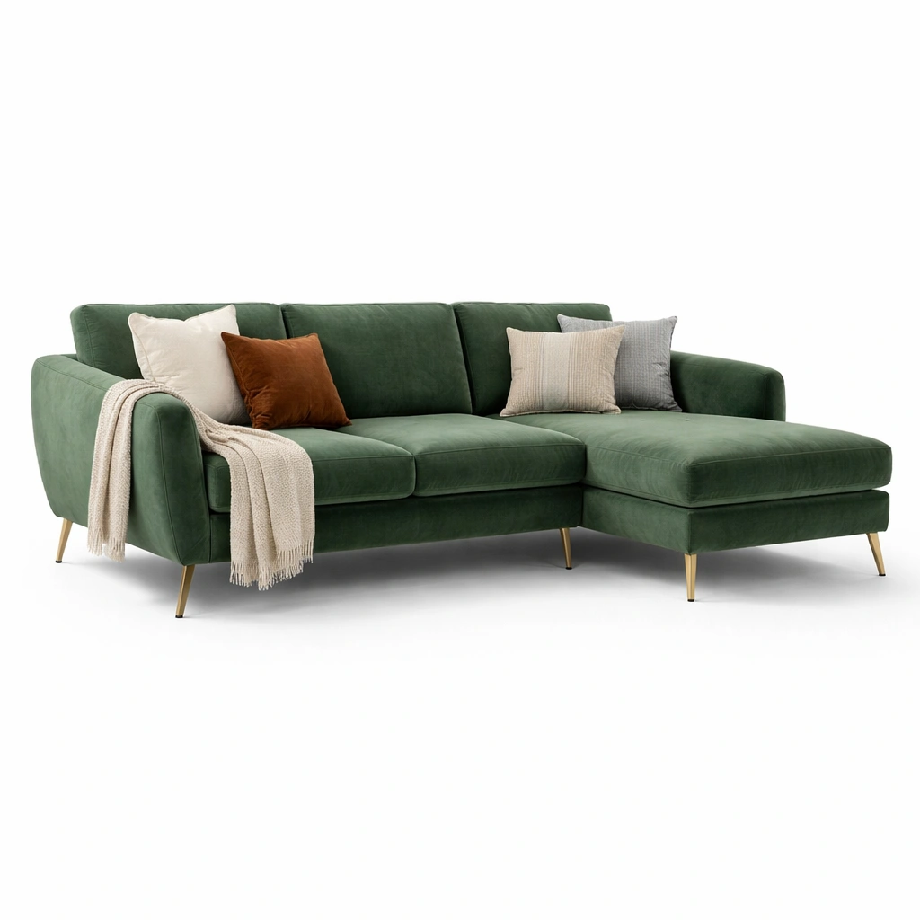 Ecksofa mit Ottomane Gruen-kenvorio